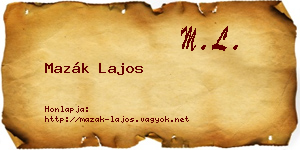 Mazák Lajos névjegykártya