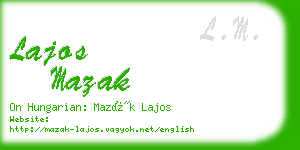 lajos mazak business card